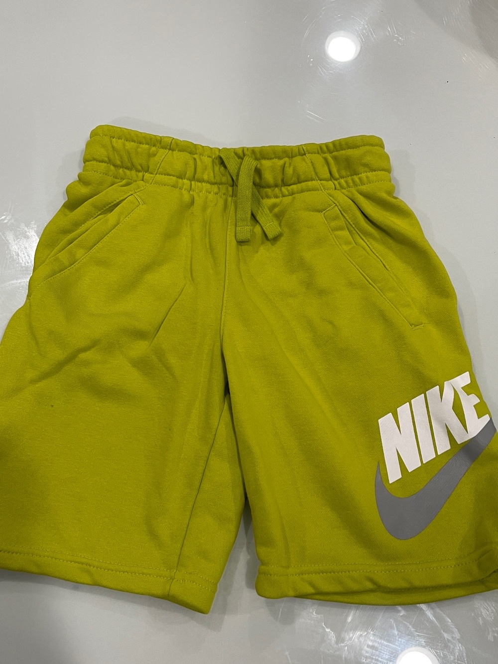 Nike Boys Bright Lime Logo Athletic Shorts